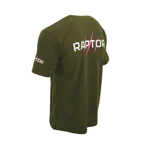 RAP DAM TSH OGP Raptor T shirt Olijfgroen Roze V 06
