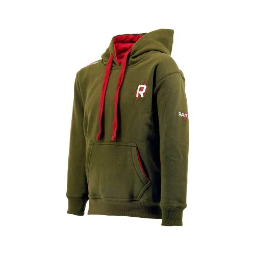 RAP KID HOO OGR Raptor Kinder Hoodie Olivgrün Rot V 08