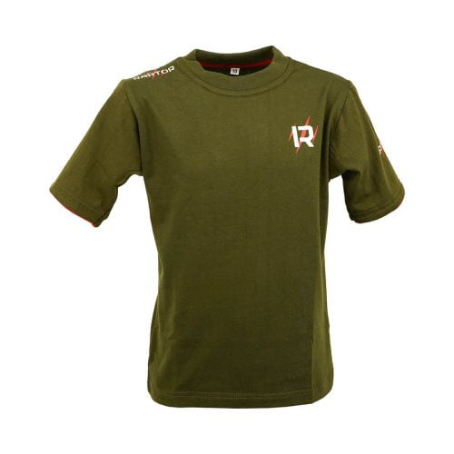 RAP KID TSH OGR Raptor Kids T Shirt Olive Green Red V 02