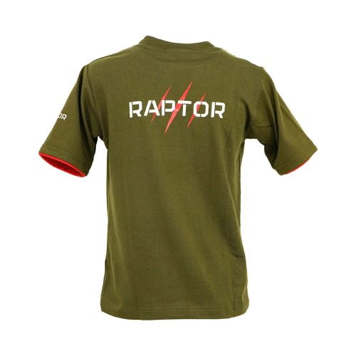 RAP KID TSH OGR Raptor Enfants T Shirt Vert Olive Rouge V 05