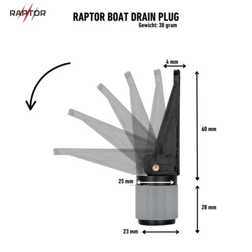 Raptor Drain Plug van kunststof met rubberen afdichting – 23 mm