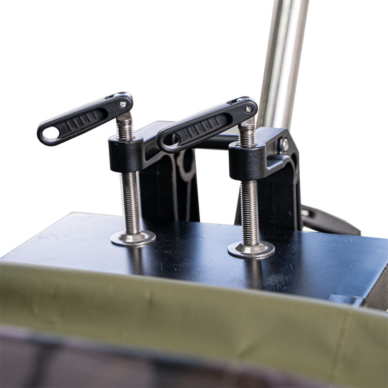 Raptor 360 alu RVS Rod Pod Boat Mount klemmen aan spiegel boot detail