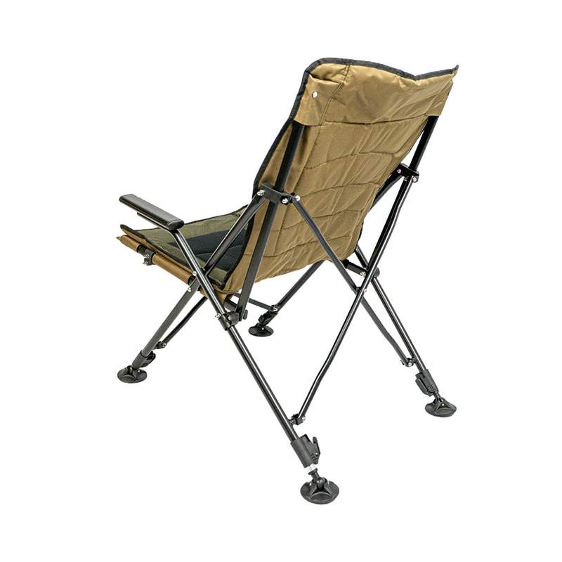 RCG FoldX Chair inklapbare stoel met zwarte mesh-zitting en verstelbare poten overzicht foto achterkant