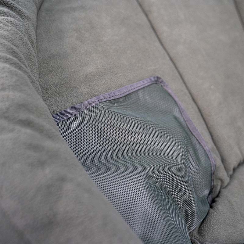 RCG Orbit Chair – comfortabele moon chair met microfleece en verstelbare poten detail foto mesh zakken