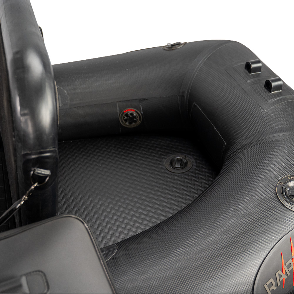 Raptor BellyBoat incl tassen detailfoto ruimte achter stoel