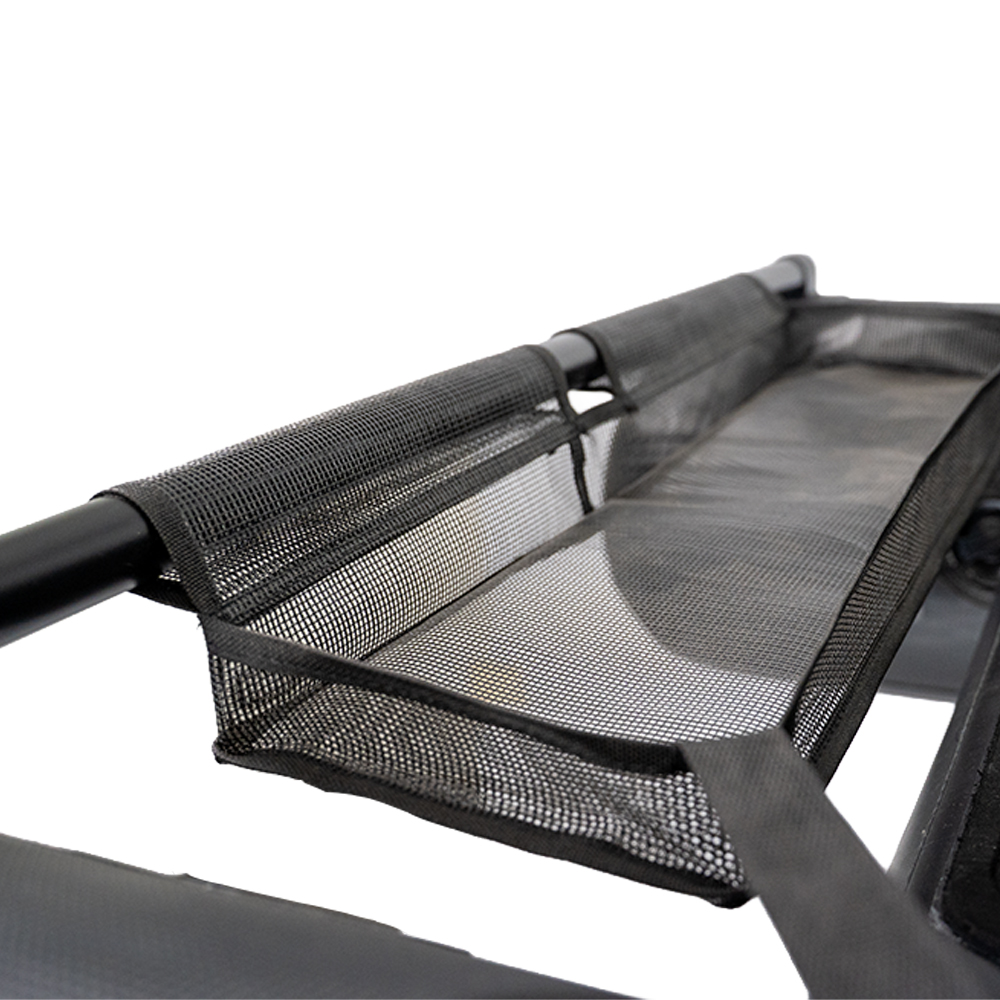 Raptor BellyBoat incl tassen detailfoto stang en net