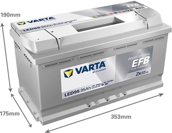 Varta LED95 Professional EFB Dual Purpose accu 12V 95Ah