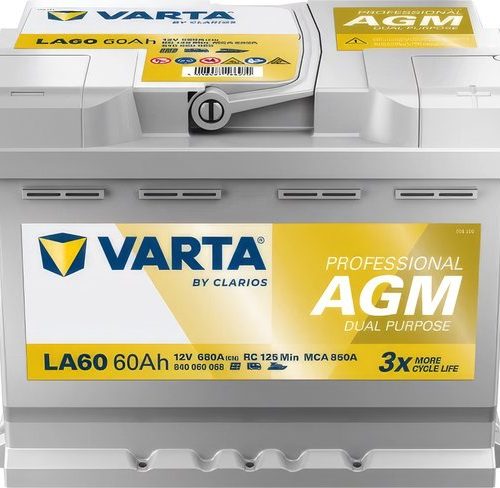 Varta LA60 Professional AGM Dual Purpose accu 12V 60Ah